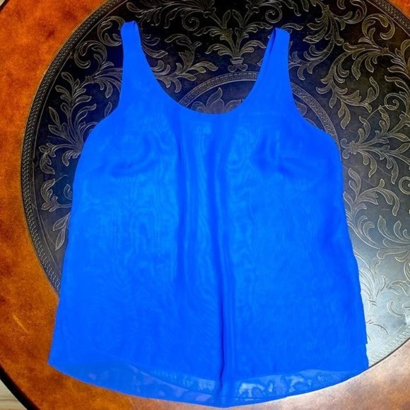 Old Navy Sexy & Sheer Dressy Royal Blue Hi-Lo Tank Top Size SP - Picture 3 of 8
